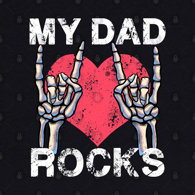 My Dad Rocks Lets rock Rock&Roll Vintage Retro Daddy Concert by MerchBeastStudio